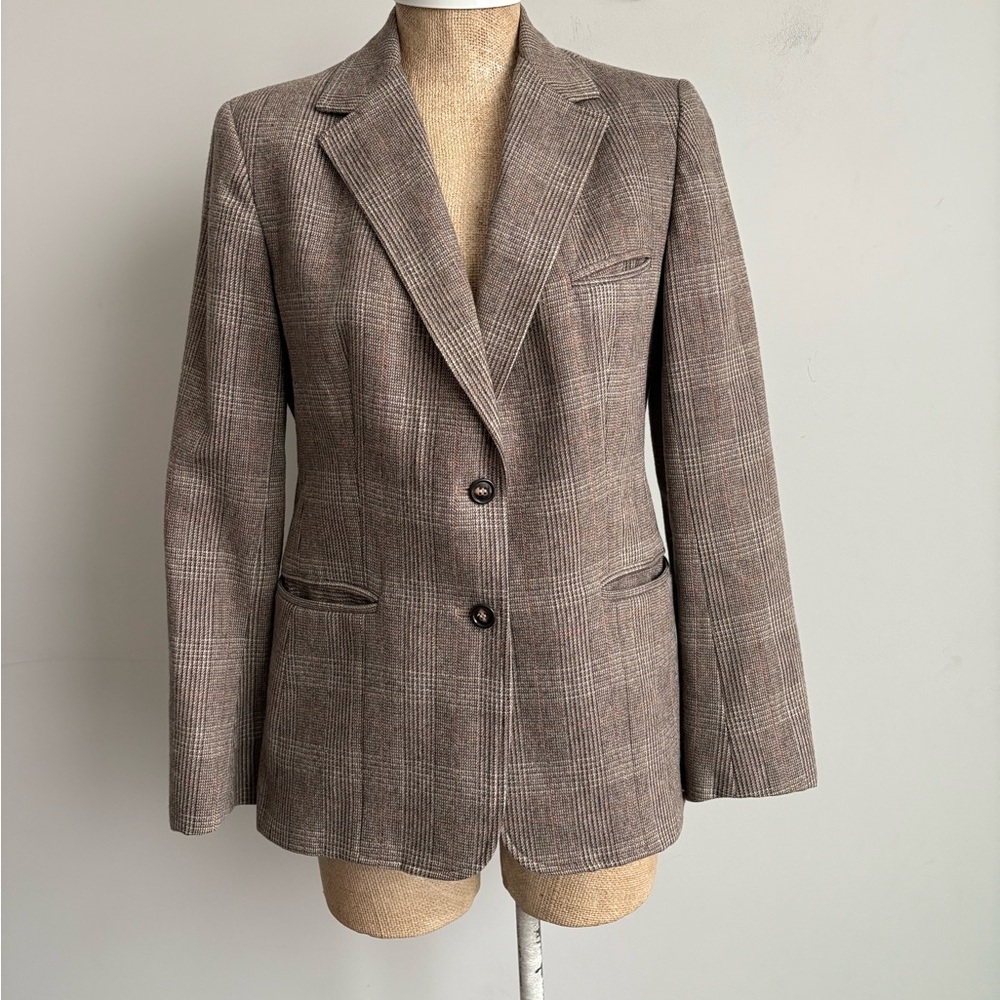 Vintage Evan Picone Wool Blend Plaid Blazer - Picture 2 of 9